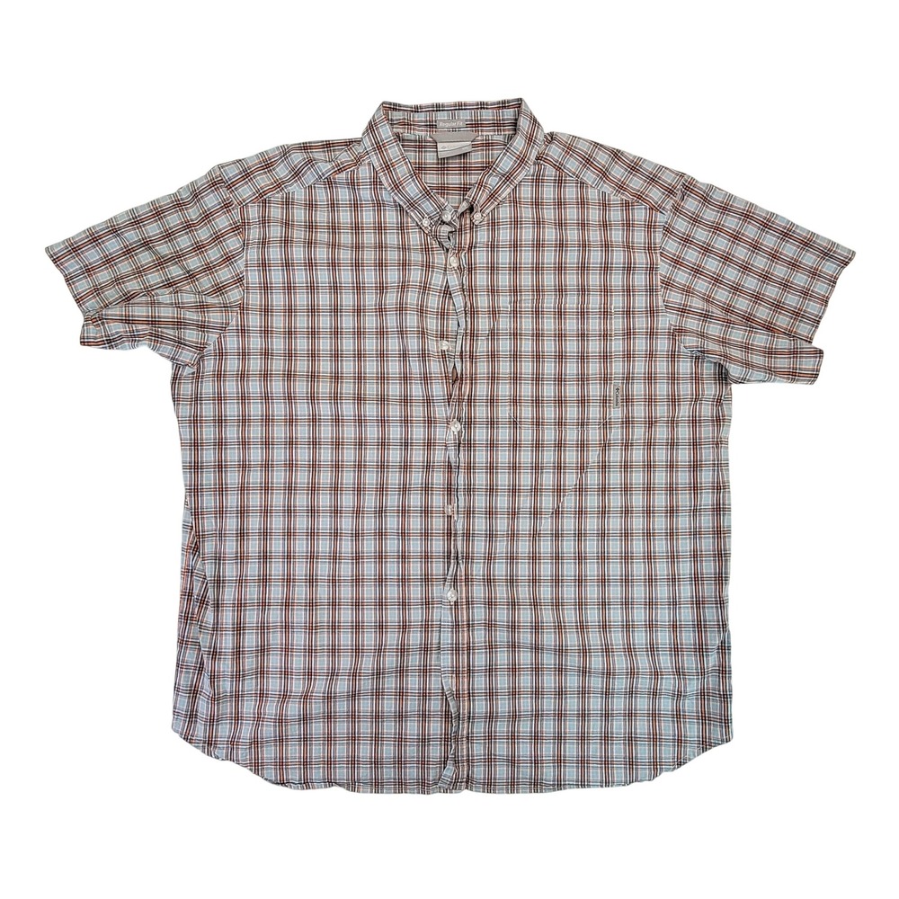 Columbia Men's Plaid Short Sleeve Button Up Shirt Regular Fit XXL Blue Red